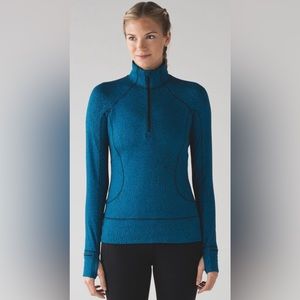 Lululemon Rush Hour 1/2 Zip, Size 10, Blue / Black